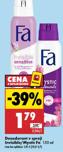 Fa Invisible/Mystic dezodorant v spreji