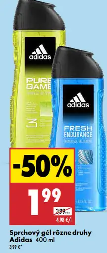 Sprchový gél rôzne druhy Adidas