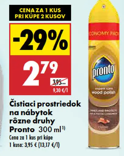 Pronto čistiaci prostriedok na nábytok