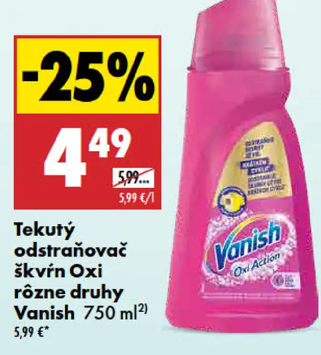 Vanish Oxi Action Tekutý odstraňovač škvŕn
