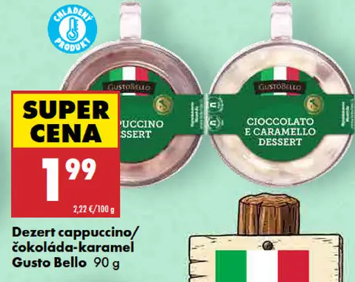 Gusto Bello dezert cappuccino alebo čokoláda-karamel
