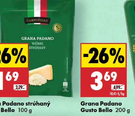 Gusto Bello Grana Padano strúhaný