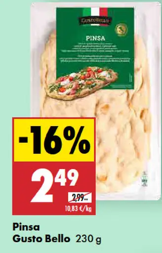 Pinsa čerstvá Gusto Bello