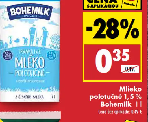 Bohemilk Trvanlivé mlieko 1,5 %