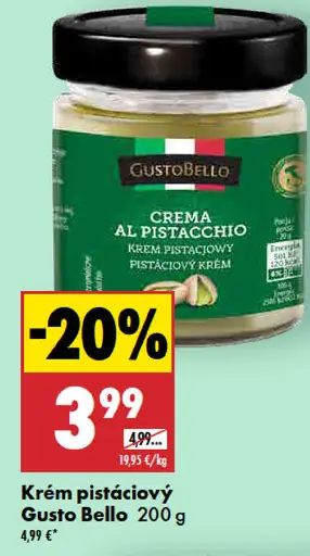 Krém pistáciový Gusto Bello