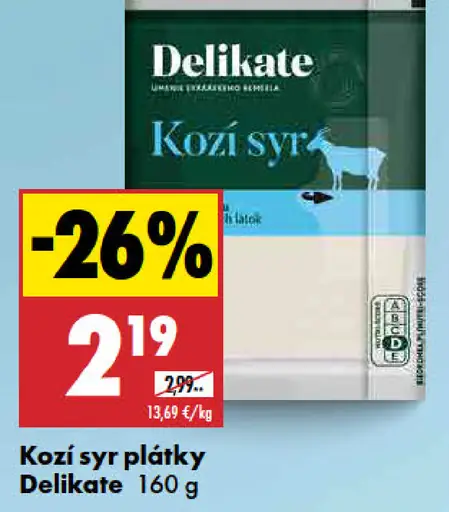 Delikate Kozí syr plátky