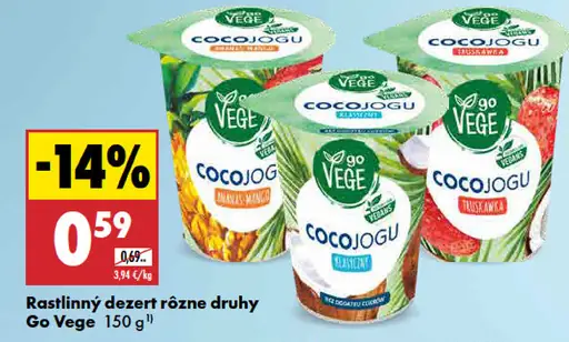 Go Vege rastlinný dezert rôzne druhy