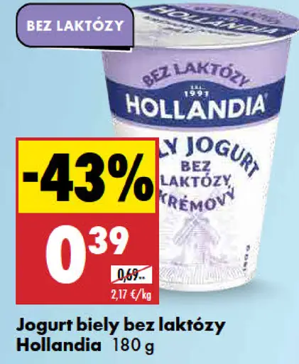 Hollandia Biely jogurt bez laktózy