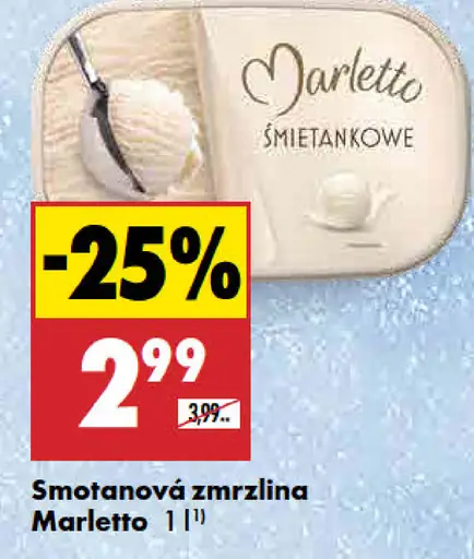 Marletto Zmrzlina v oblátke smotanová