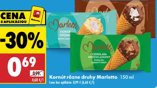 Marletto Kornút rôzne druhy