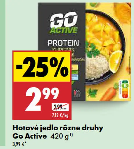 Go Active hotové jedlo rôzne druhy