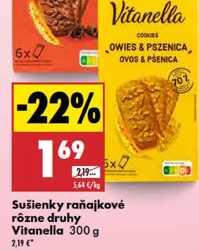 Vitanella raňajkové sušienky