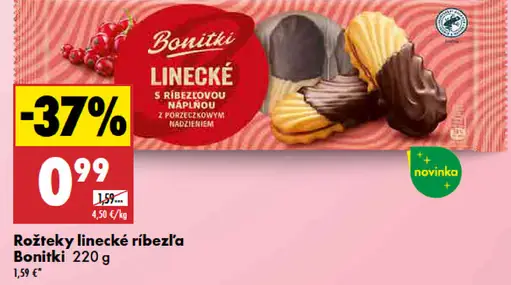 Bonitki linecké rožteky s ríbezľovou náplňou
