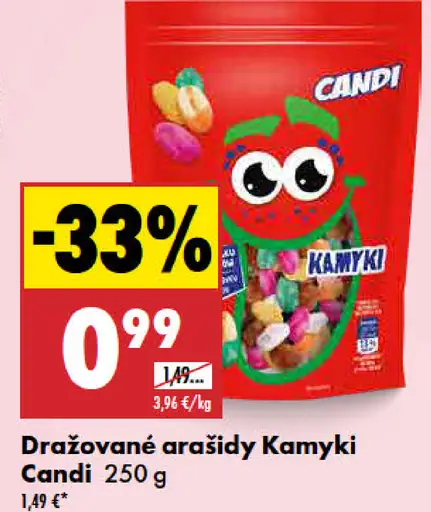 Candi dražované arašidy Kamyki