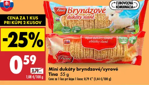 Tina Mini dukáty bryndzové/syrové