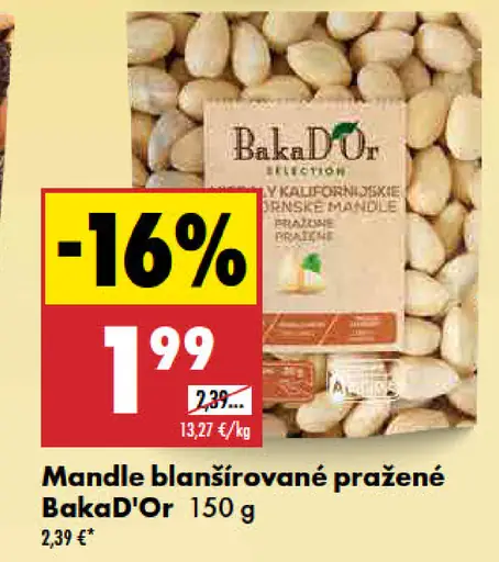 BakaD'Or Mandle blanšírované pražené