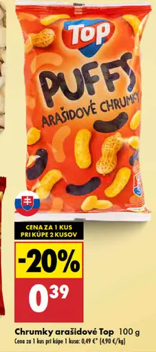 Top Pufy arašidové chrumky