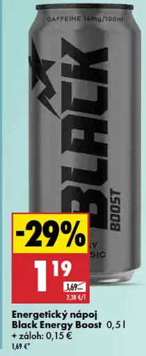 Black Energy Boost energetický nápoj