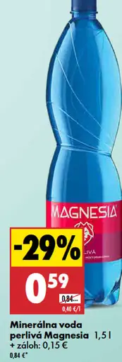 Magnesia Minerálna voda jemne perlivá