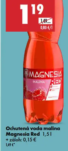 Ochutená voda malina Magnesia