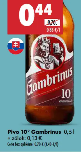 Pivo 10° Gambrinus