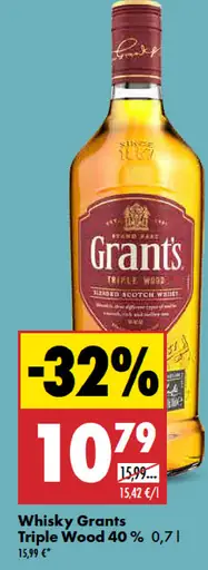 Whisky Grants Triple Wood 40 %