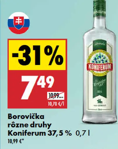 Borovička rôzne druhy Koniferum 37,5 %