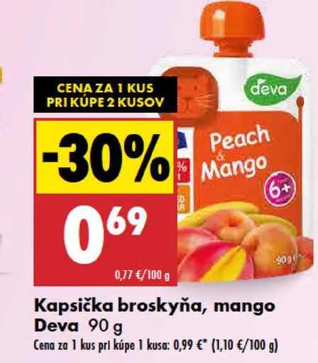 Deva Kapsička broskyňa, mango