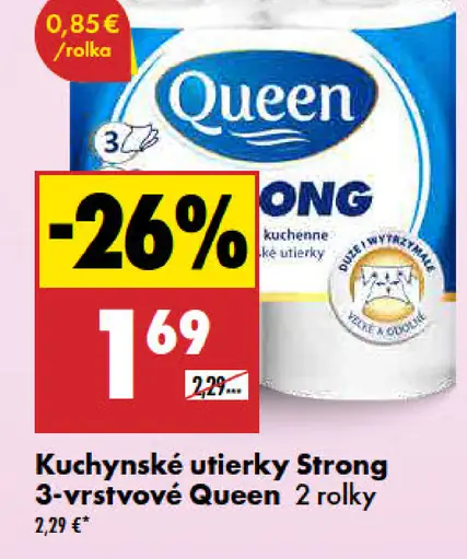 Queen Kuchynské utierky Strong 3-vrstvové