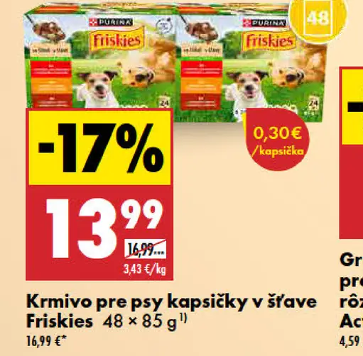 Friskies Krmivo pre psy v šťave kapsičky