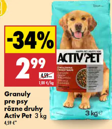 Activ Pet Granuly pre psy rôzne druhy malé plemená
