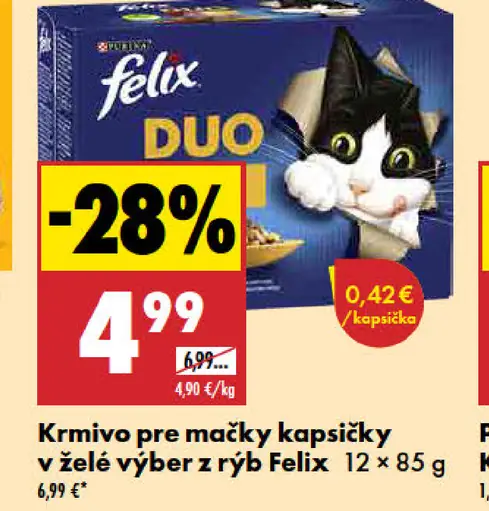 Felix Duo krmivo pre mačky kapsičky v želé, výber z rýb