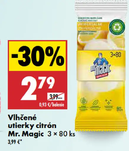 Mr. Magic vlhčené utierky citrón