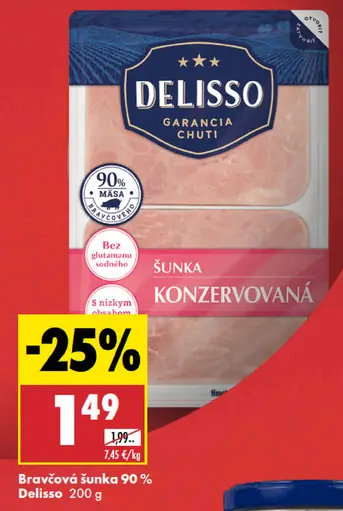 Delisso bravčová šunka konzervovaná 90 %