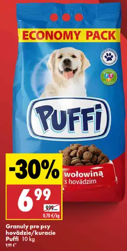 Granuly pre psy hovädzie/kuracie Puffi