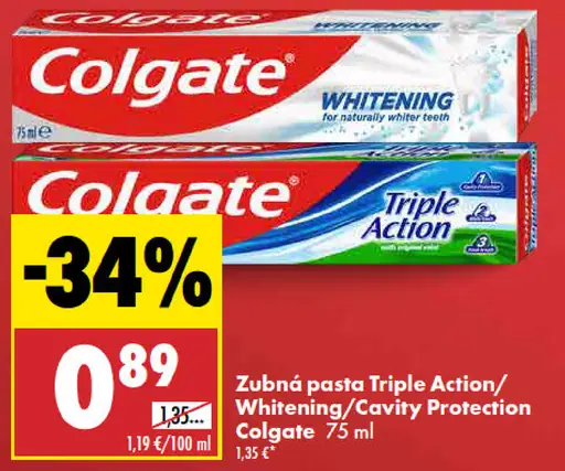 Zubná pasta Triple Action / Whitening / Cavity Protection Colgate