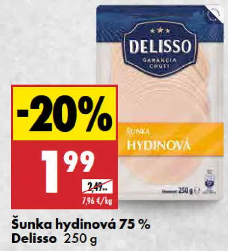 Šunka hydinová 75 % Delisso