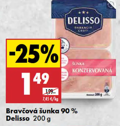 Delisso Bravčová šunka 90 %