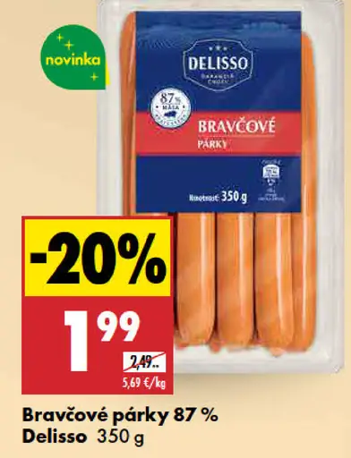 Bravčové párky 83 % Delisso