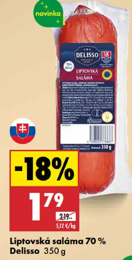 Liptovská saláma 70 % Delisso