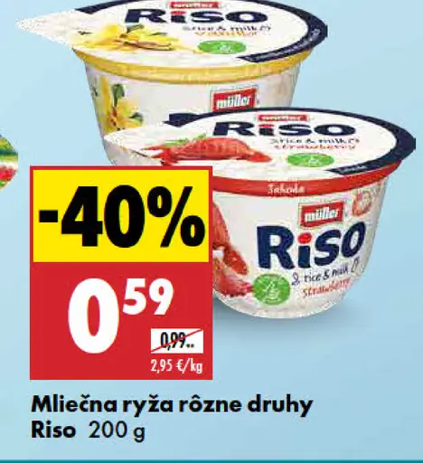 Riso Mliečna ryža rôzne druhy