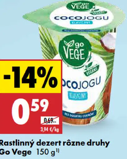 Go Vege rastlinný dezert rôzne druhy