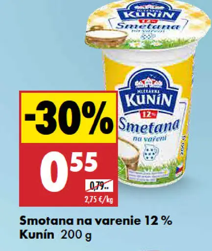 Kunin smotana na varenie 12 %
