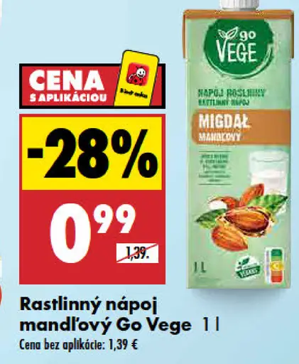 Go Vege Rastlinný nápoj mandľový