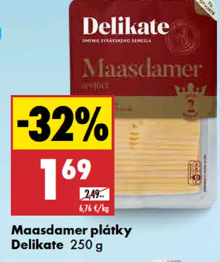 Delikate Maasdam plátky