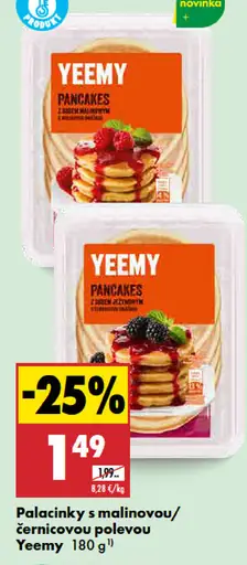 Yeemy palacinky s malinovou a černicovou polevou
