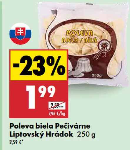 Biela poleva Pečivárne Liptovský Hrádok