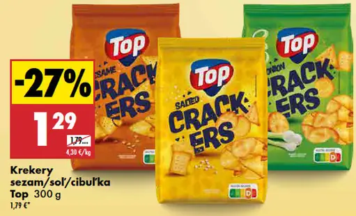 Krekery sezam/soľ/cibuľka
