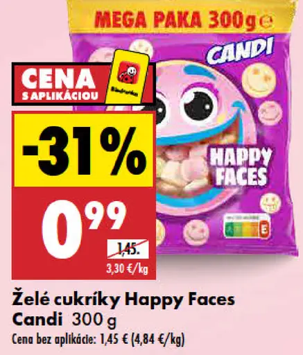 Candi Happy Faces želé cukríky