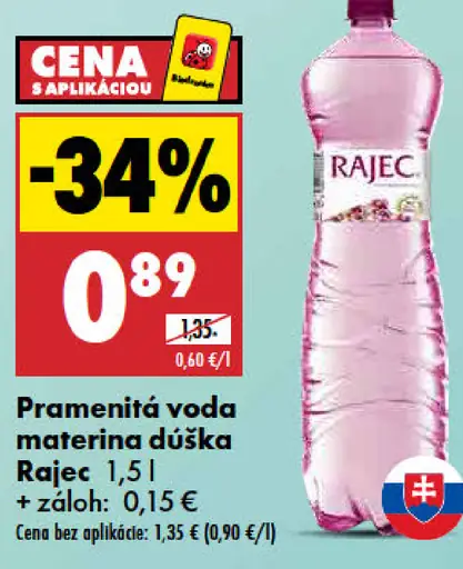 Rajec Pramenitá voda materina dúška
